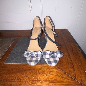 Michael Kors Checkered Heels with Bow Accent